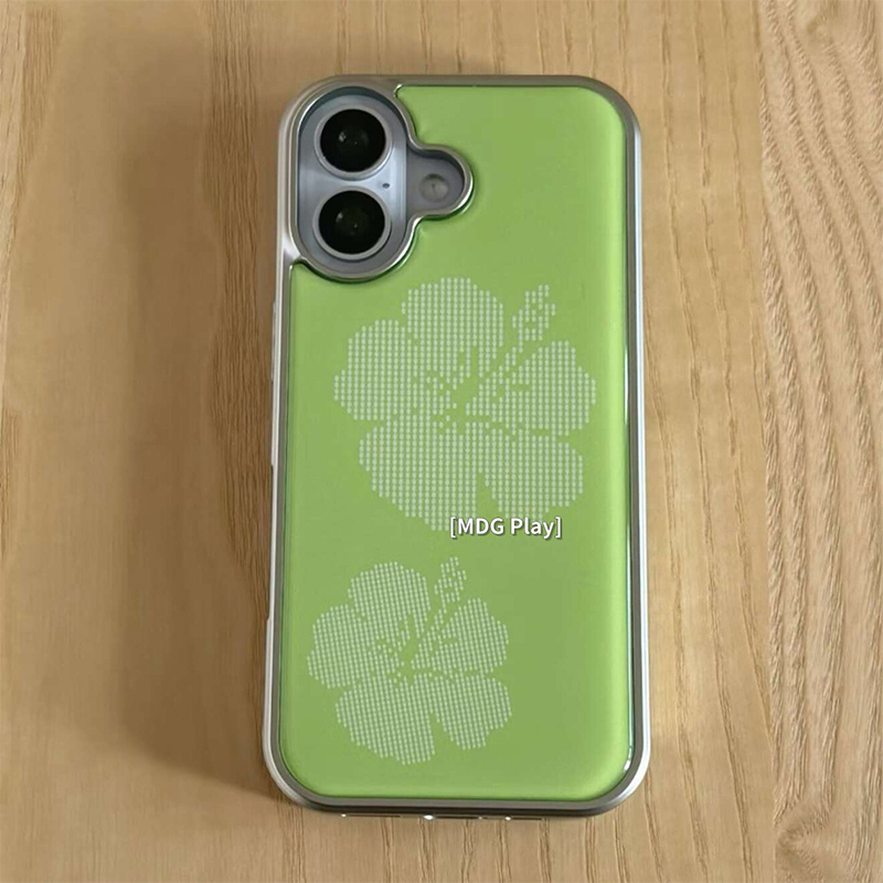 Phone Cases Green - Korean Green Background Flower Electroplated Drip