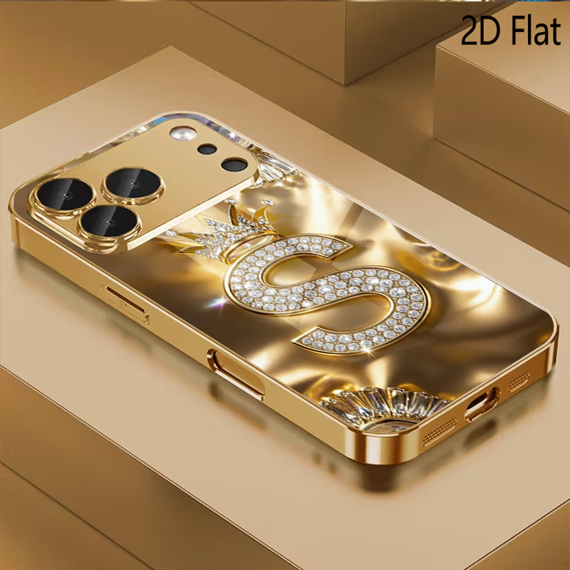 Phone Cases That Cover The Camera - Crown S Patterned tempered glass design