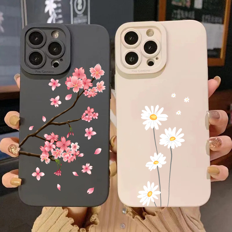 Phone Cases That Cover The Camera - Pink Cherry Blossom Phone Cases For