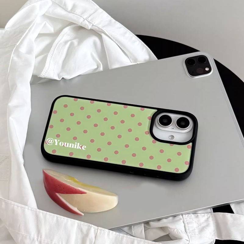 Phone Cases Green - Ins Korean Retro Cartoon Green Background