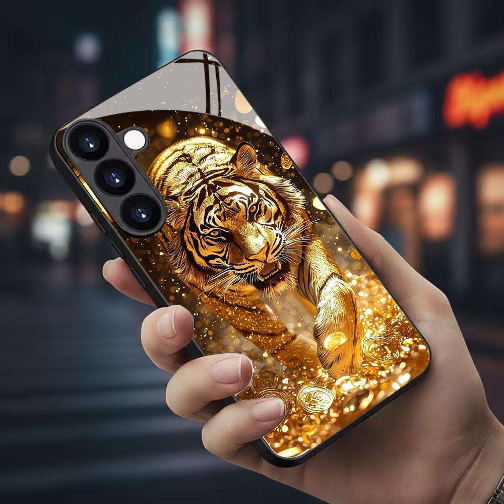 Phone Cases Galaxy S26 - Tiger pattern glass Phone Case For