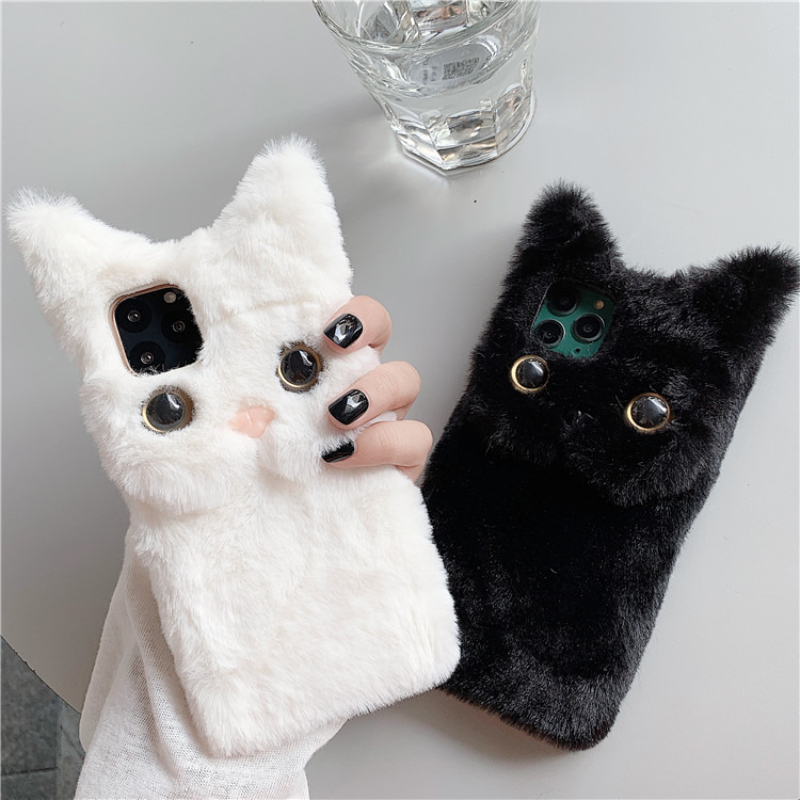3D Cute Cartoon Cat Furry Plus - Phone Cases For Iphone 12 Pro Max ulasan dan harga