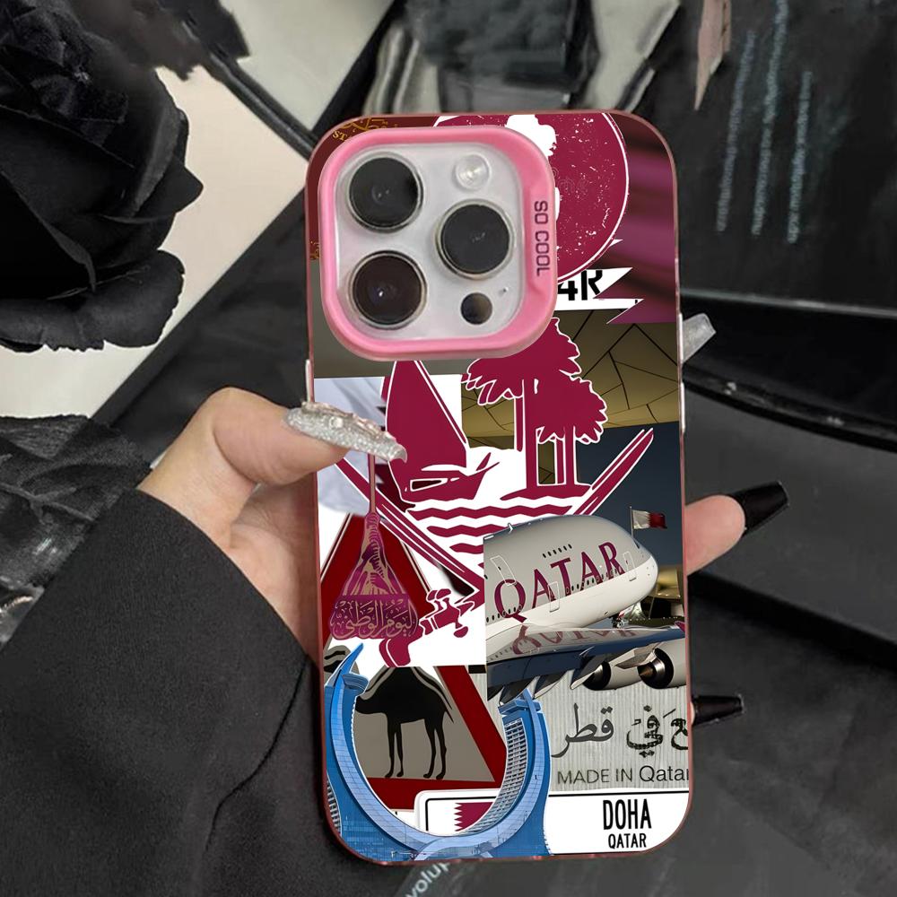 Qatar Flag Pink Translucent Mo - Phone Cases Qatar ulasan dan harga