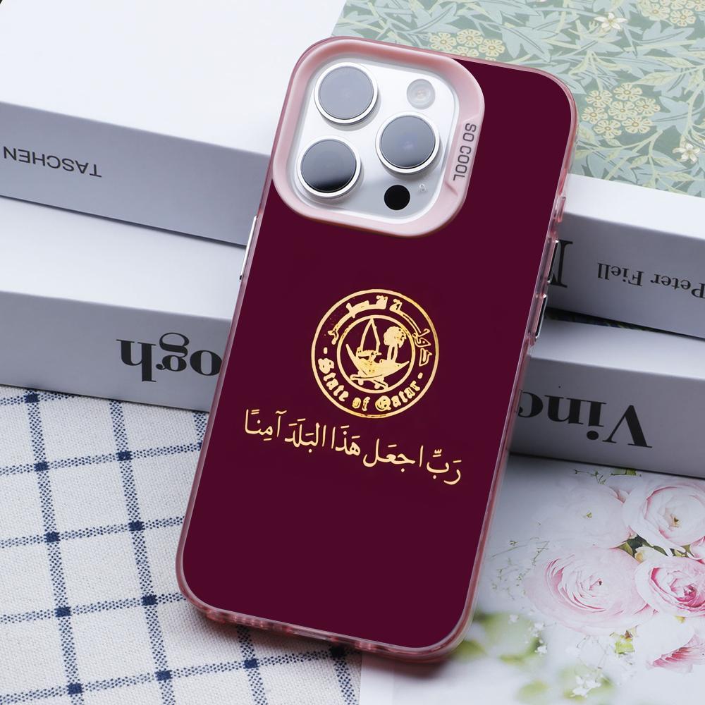 Qatar Flag Pink Translucent Mo - Phone Cases Qatar ulasan dan harga