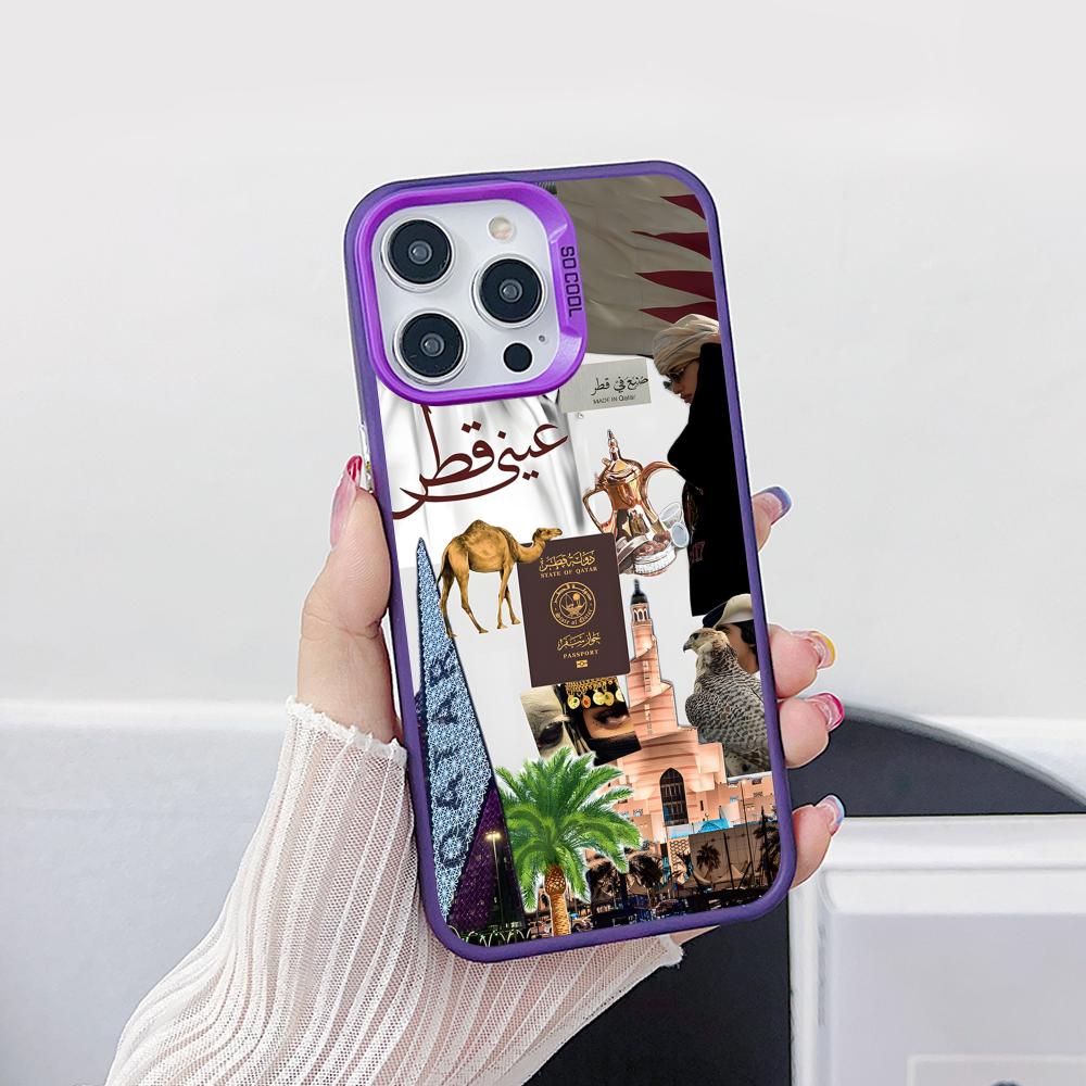 Qatar Flag Purple Translucent  - Phone Cases Qatar ulasan dan harga