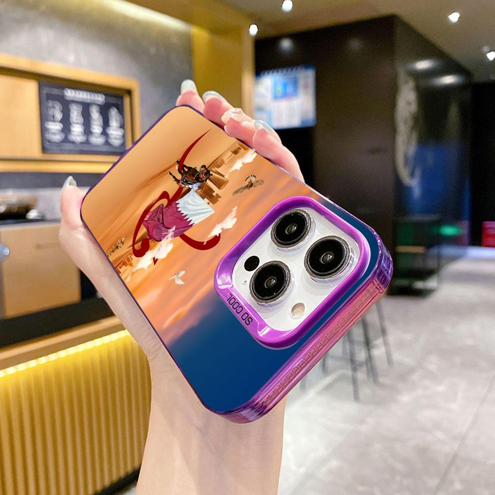 Qatar Flag Purple Translucent  - Phone Cases Qatar ulasan dan harga