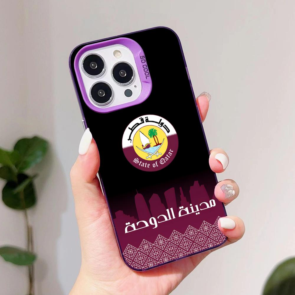 Qatar Flag Purple Translucent  - Phone Cases Qatar ulasan dan harga