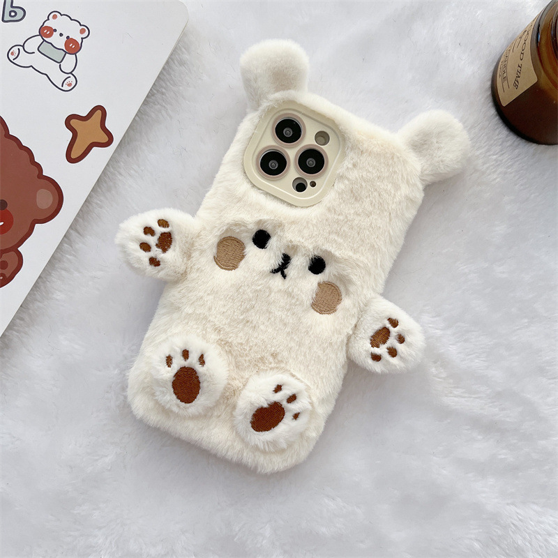 Korean 3D Cartoon Bear Fluffy  - Phone Cases For Iphone 12 Pro Max ulasan dan harga