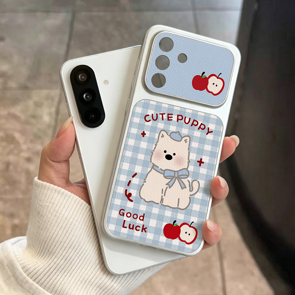 Blue Plaid Puppy Pattern Phone - Phone Cases Leather ulasan dan harga