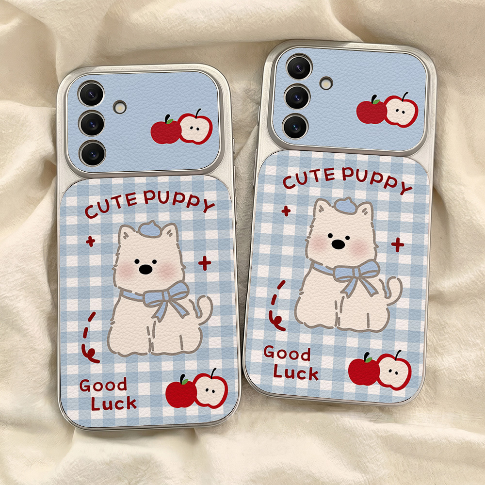 Blue Plaid Puppy Pattern Phone - Phone Cases Leather ulasan dan harga