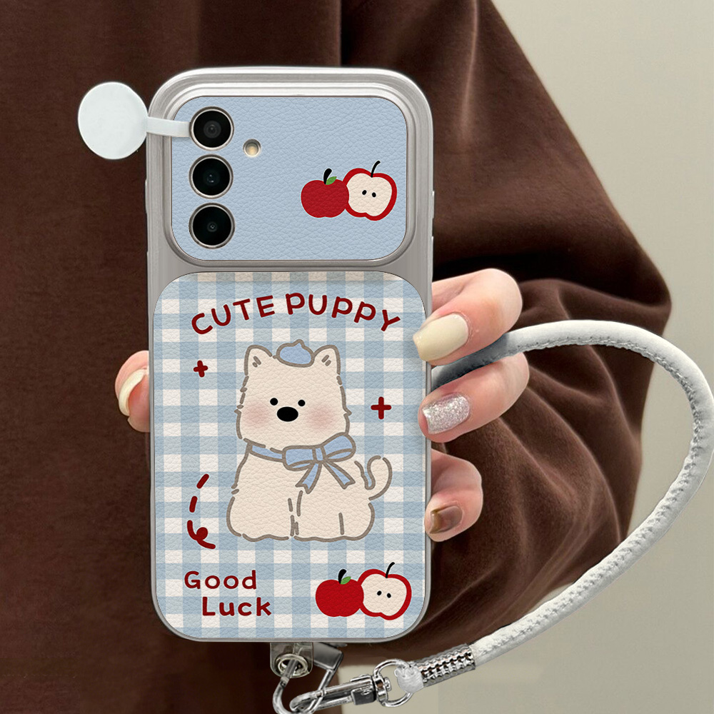 Blue Plaid Puppy Pattern Phone - Phone Cases Leather ulasan dan harga