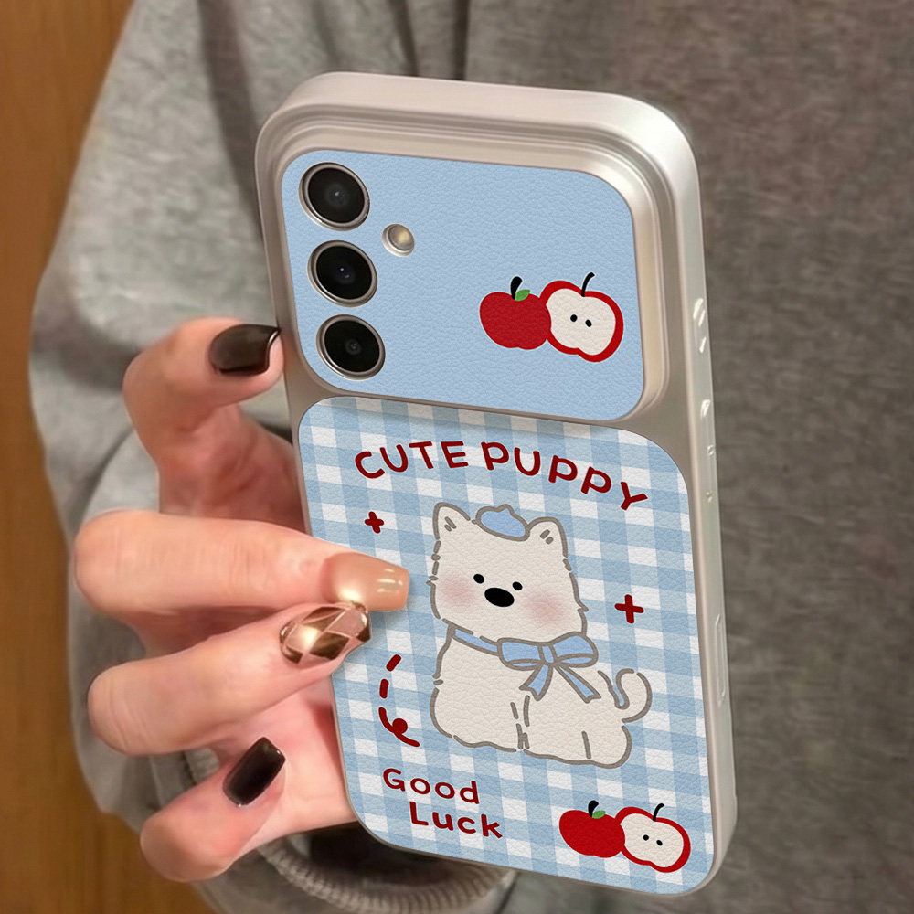 Blue Plaid Puppy Pattern Phone - Phone Cases Leather ulasan dan harga