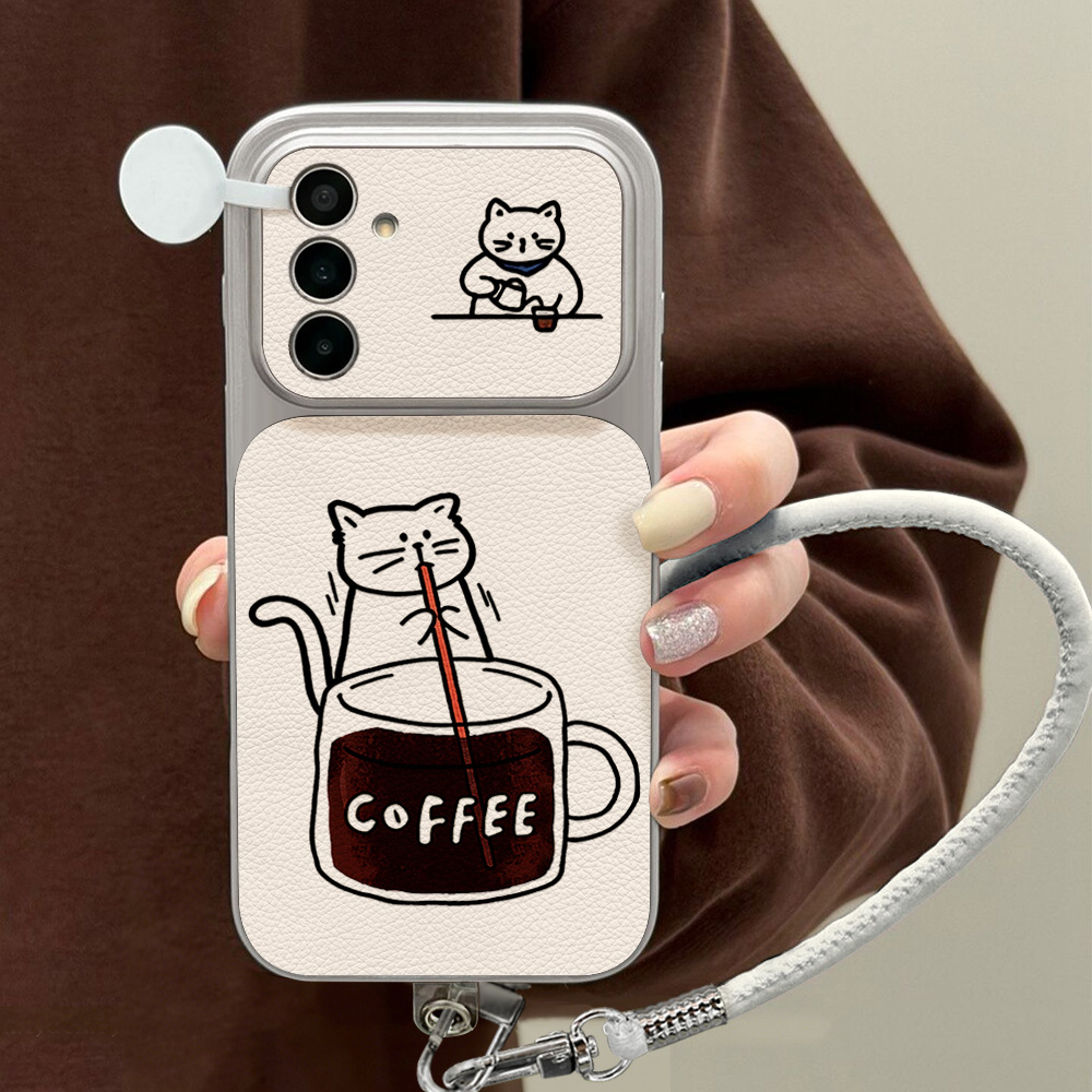 Coffee Cute Cat Phone Case For - Phone Cases Leather ulasan dan harga