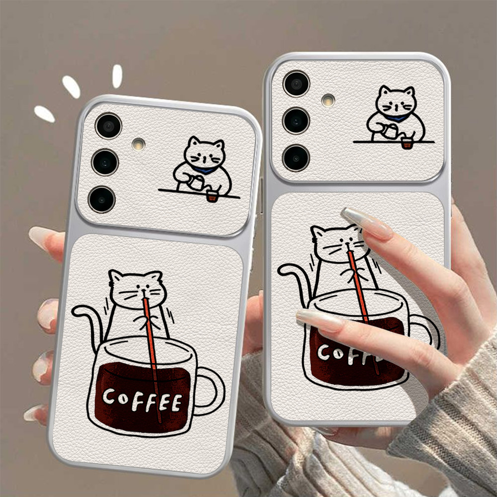 Coffee Cute Cat Phone Case For - Phone Cases Leather ulasan dan harga
