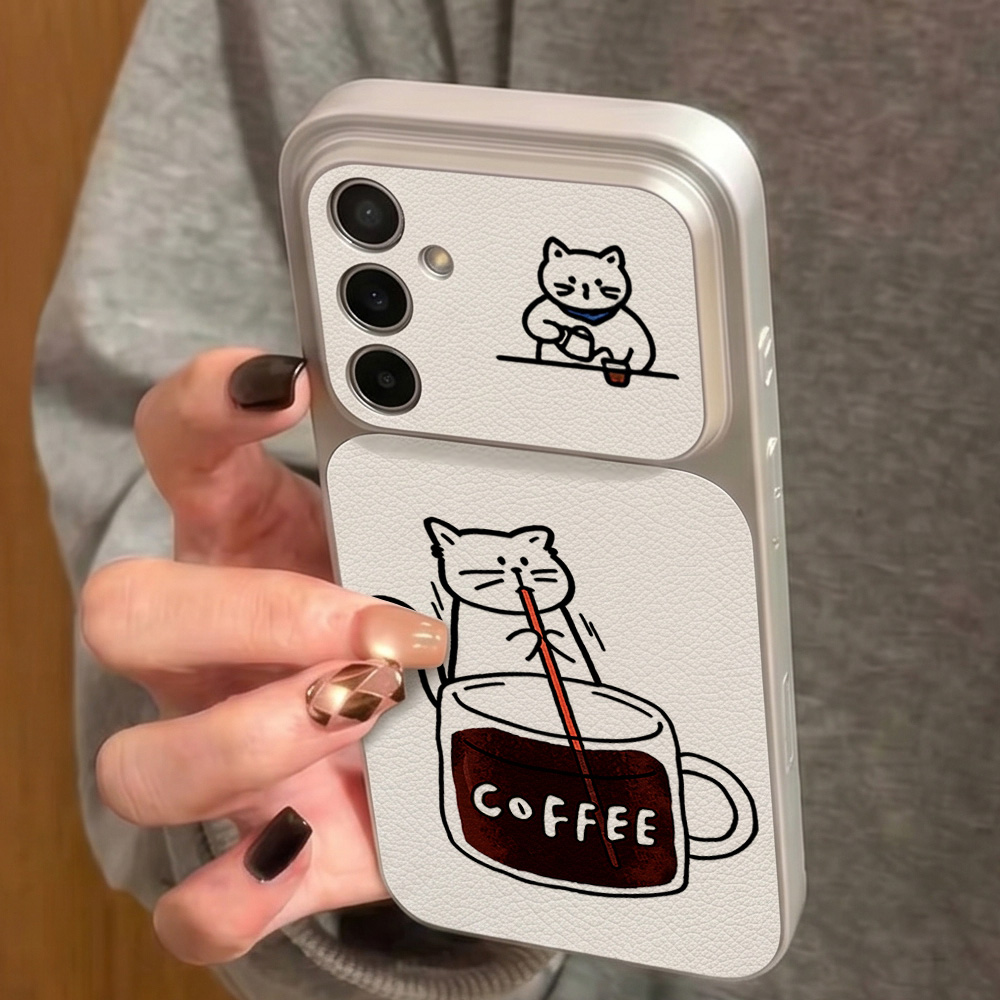 Coffee Cute Cat Phone Case For - Phone Cases Leather ulasan dan harga