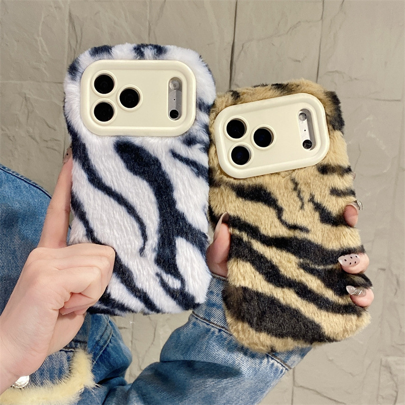 Luxury Zebra Pattern Fluffy Pl - Phone Cases For Iphone 12 Pro Max ulasan dan harga