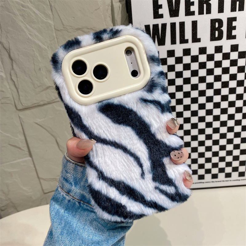 Luxury Zebra Pattern Fluffy Pl - Phone Cases For Iphone 12 Pro Max ulasan dan harga