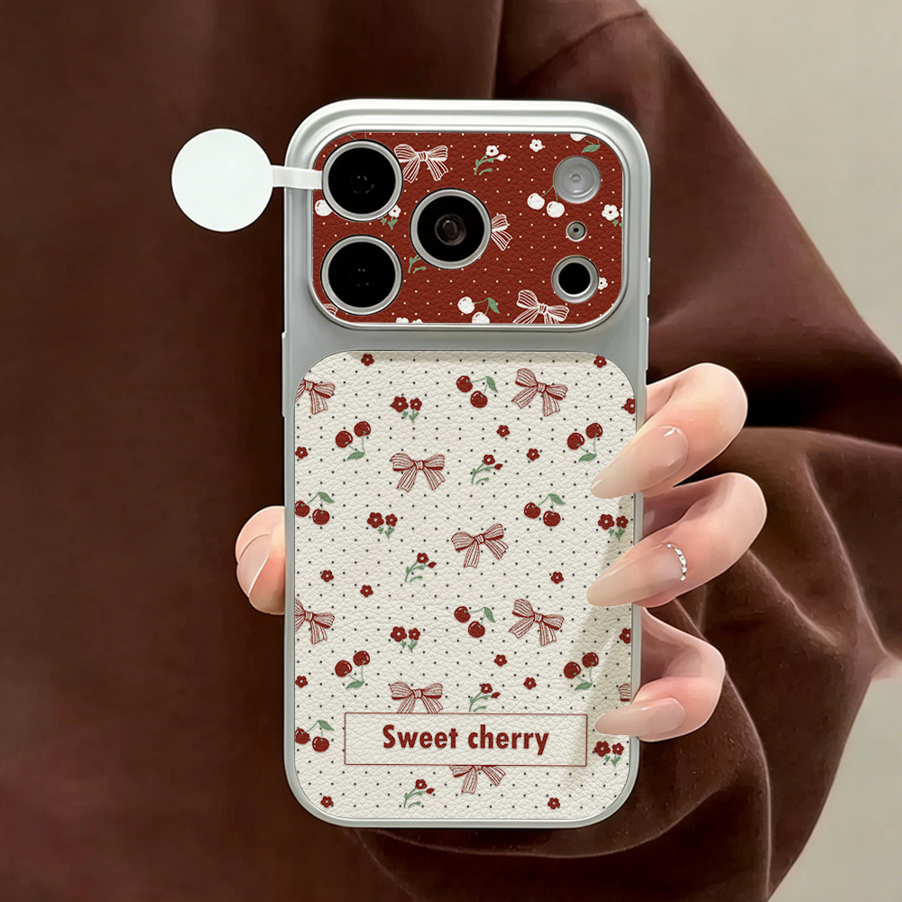 Sweet Cherry Bow Leather Phone - Phone Cases That Cover The Camera ulasan dan harga