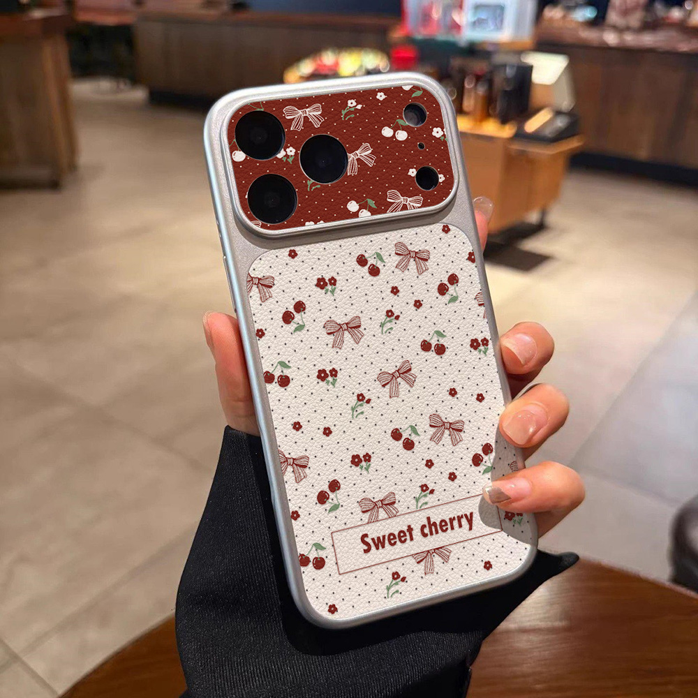 Sweet Cherry Bow Leather Phone - Phone Cases That Cover The Camera ulasan dan harga