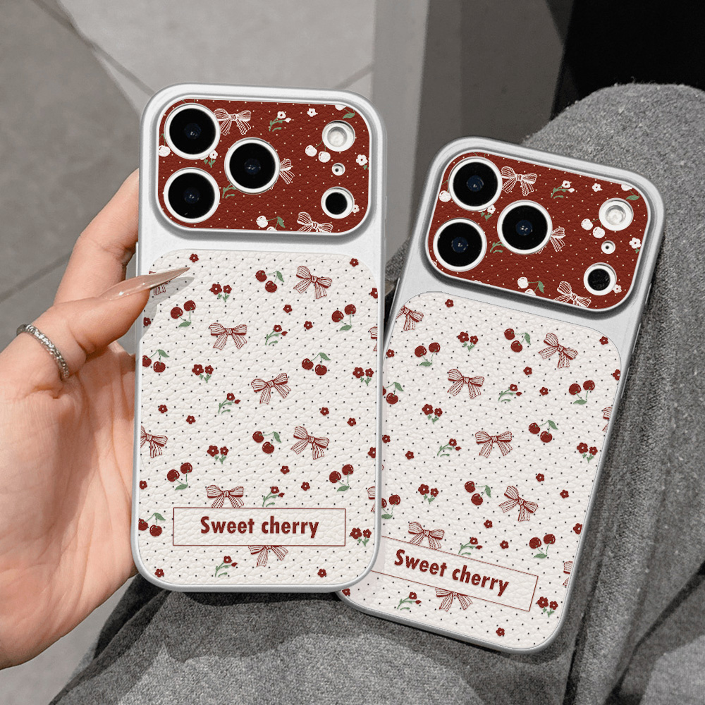 Sweet Cherry Bow Leather Phone - Phone Cases That Cover The Camera ulasan dan harga