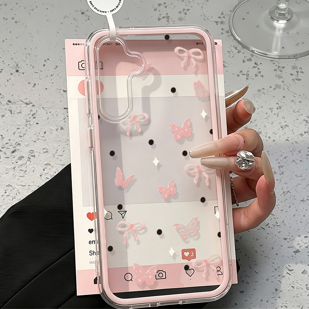 Cute Pink Bow Soft Phone Case  - Phone Cases That Cover The Camera ulasan dan harga