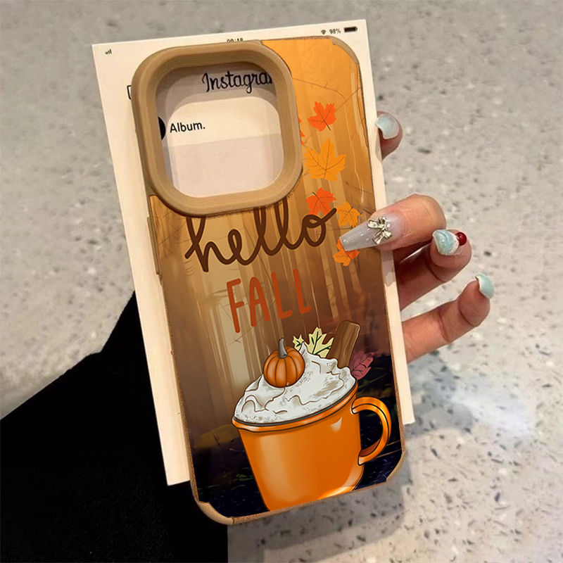 Retro Maple Leaf Fall Coffee P - Phone Cases Leather ulasan dan harga
