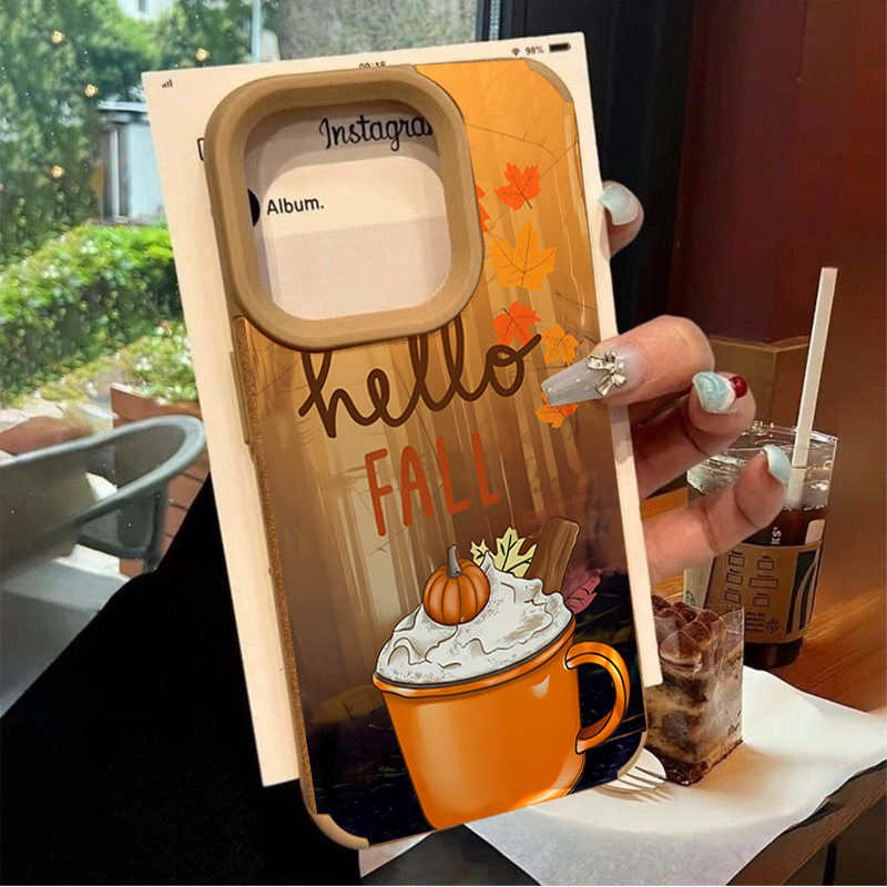 Retro Maple Leaf Fall Coffee P - Phone Cases Leather ulasan dan harga