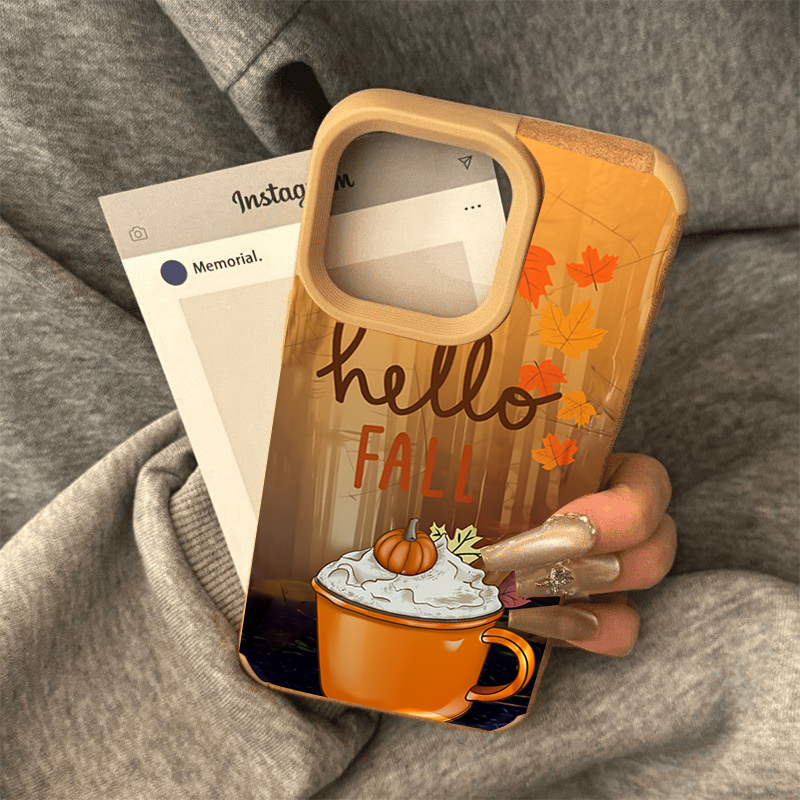 Retro Maple Leaf Fall Coffee P - Phone Cases Leather ulasan dan harga