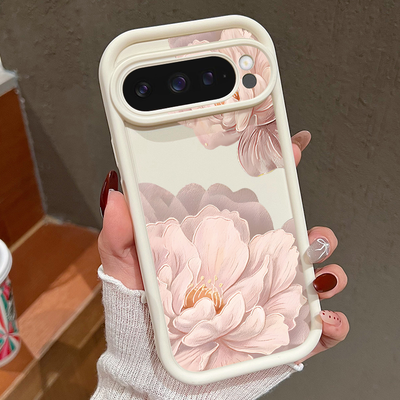 Pink Flowers Patterned Soft TP - Phone Cases Google Pixel 9 ulasan dan harga