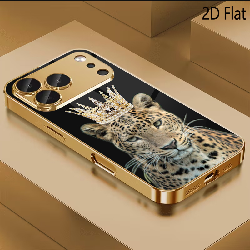 Leopard King Patterned tempere - Phone Cases That Cover The Camera ulasan dan harga