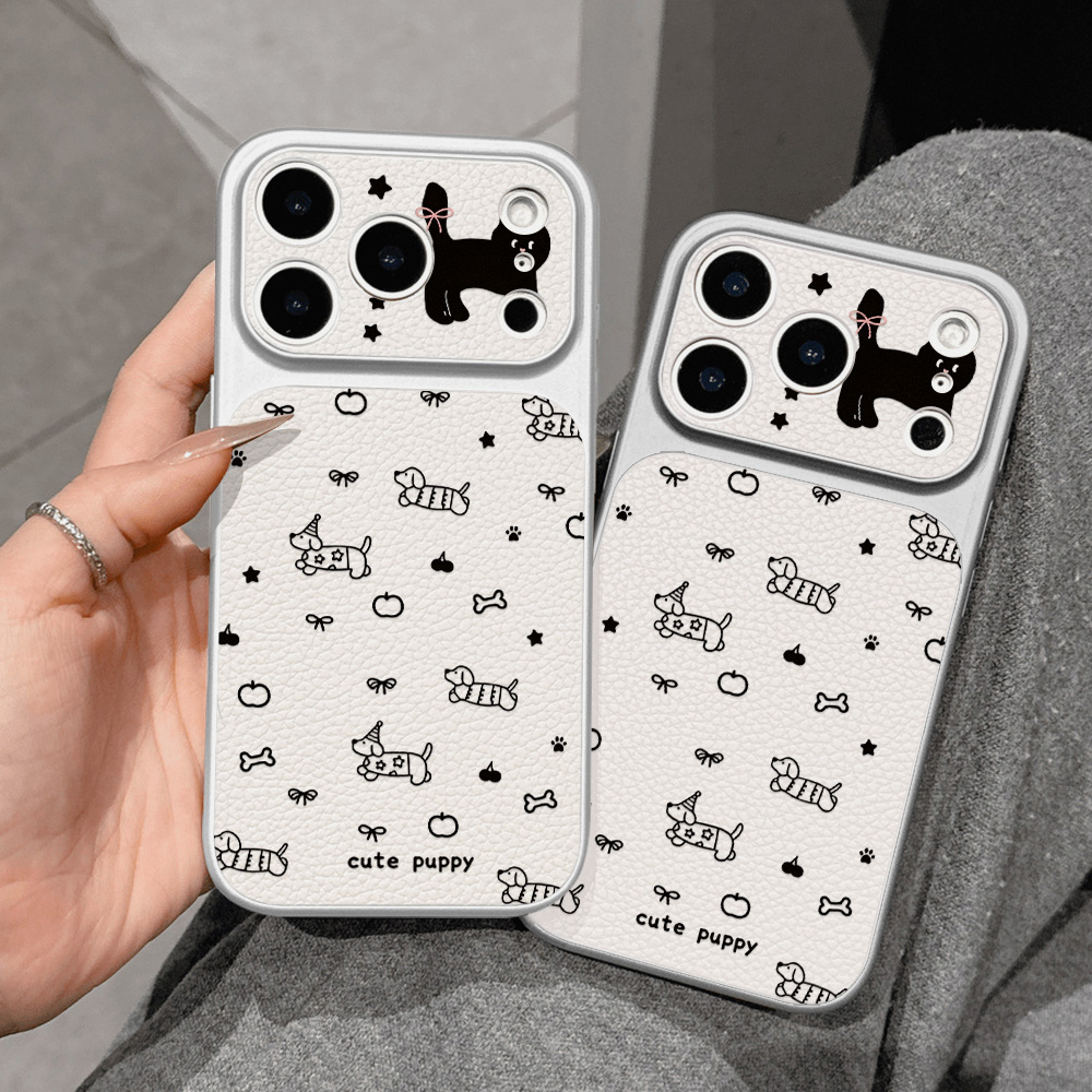 Cute Puppy Leather Phone Case  - Phone Cases That Cover The Camera ulasan dan harga