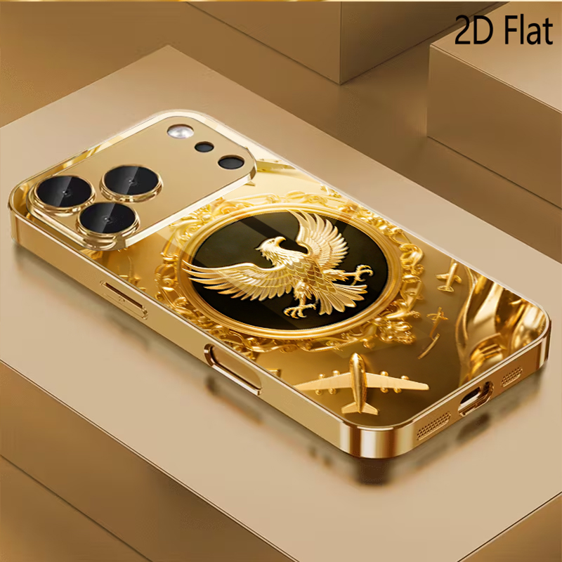 Golden Wing Patterned tempered - Phone Cases That Cover The Camera ulasan dan harga