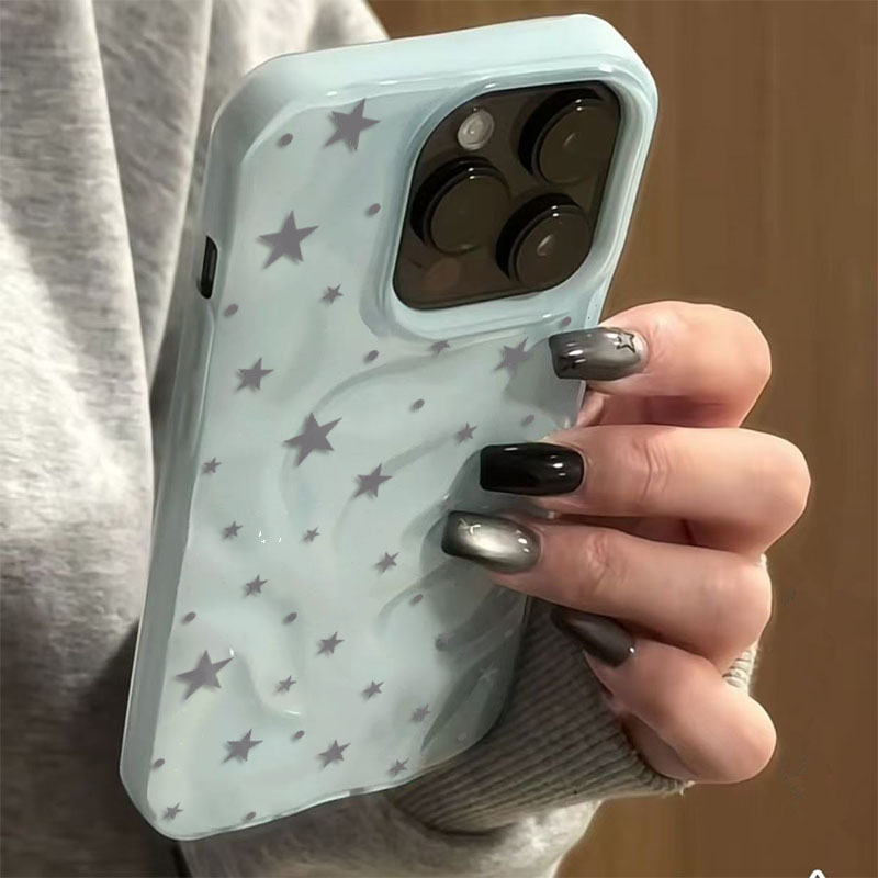 Minimalist Gray-Blue Star Wave - Phone Cases Green ulasan dan harga