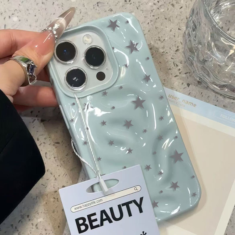 Minimalist Gray-Blue Star Wave - Phone Cases Green ulasan dan harga