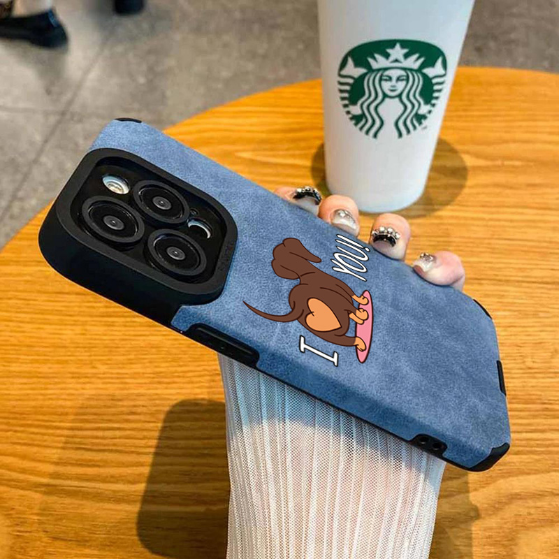 Cute Dachshund Heart Print Pho - Phone Cases Leather ulasan dan harga