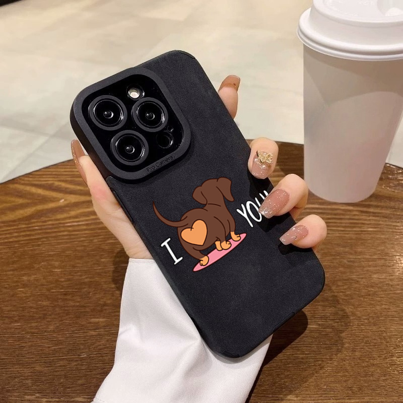 Cute Dachshund Heart Print Pho - Phone Cases Leather ulasan dan harga